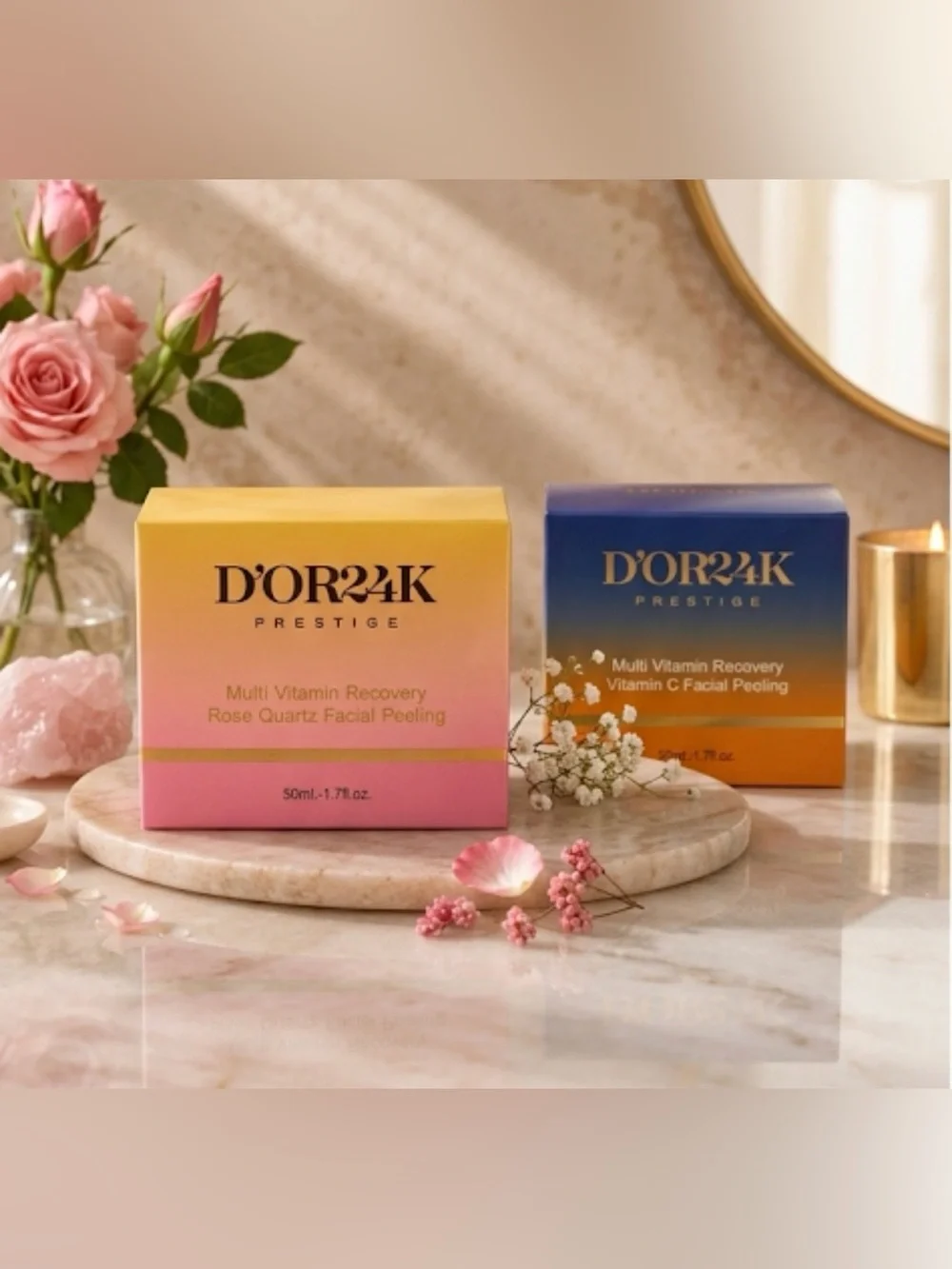 🔥D'or24k BUNDLE Rose Quartz & Multi Vitamin Facial Peeling ~ Retail $600🔥